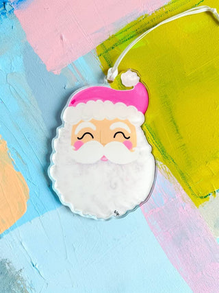 Blush Santa Acrylic Ornament