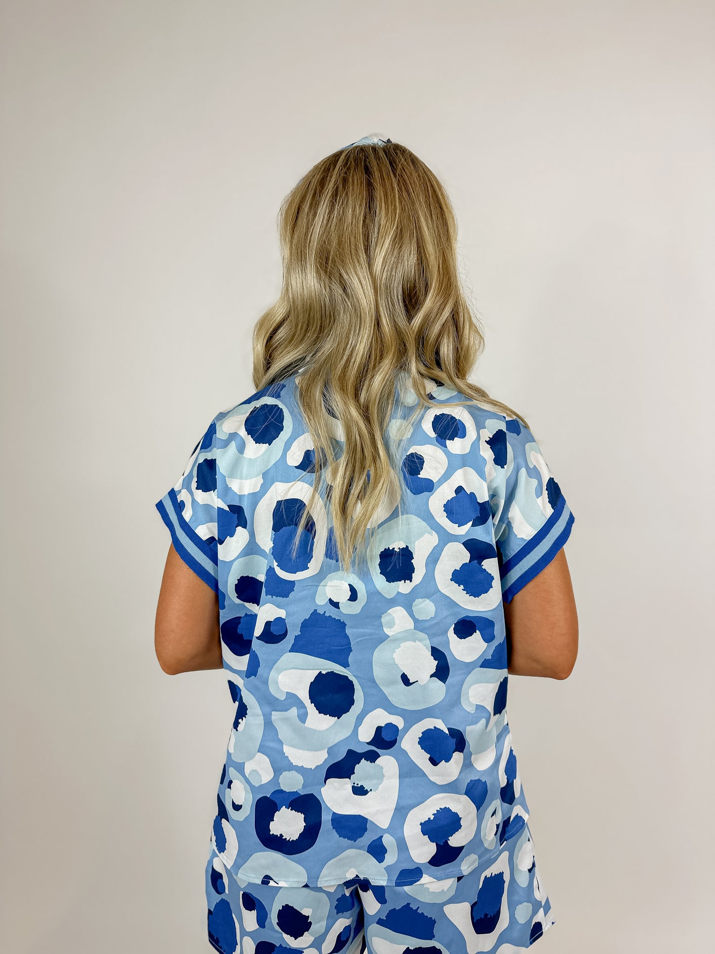 Poppy Pullover - Blue Collegiate Cheetah