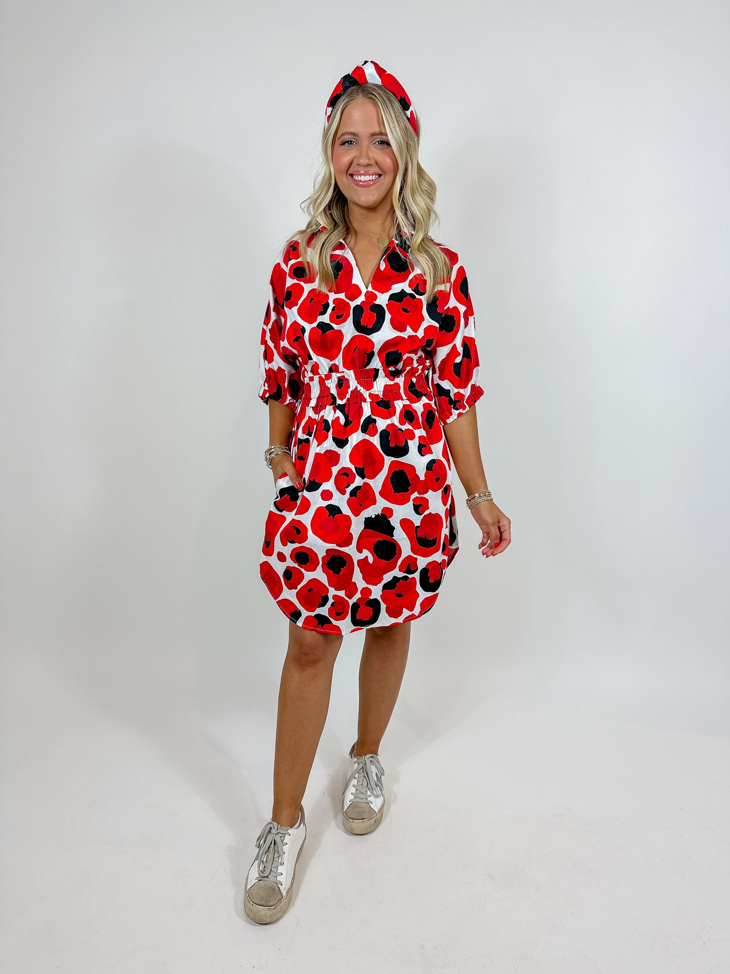 Palmer Dress - Red Collegiate Cheetah