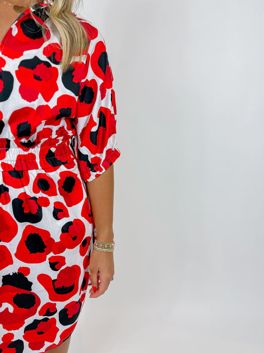 Palmer Dress - Red Collegiate Cheetah