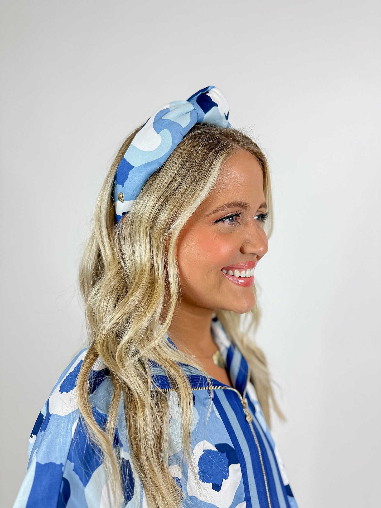 Headband - Blue Collegiate Cheetah