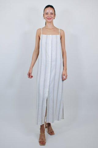 Sicily Striped Buttoned Maxi Dress