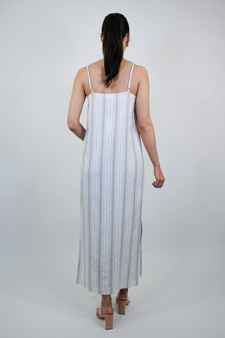 Sicily Striped Buttoned Maxi Dress