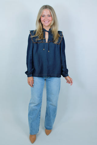 Daisy Blouse - Blue Chambray