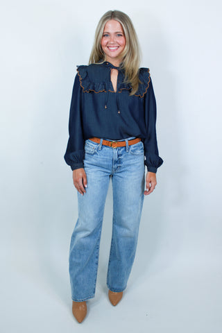 Daisy Blouse - Blue Chambray