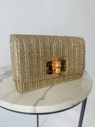 Lilly Woven Straw Clutch