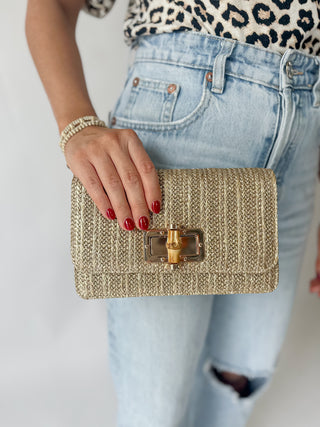 Lilly Woven Straw Clutch