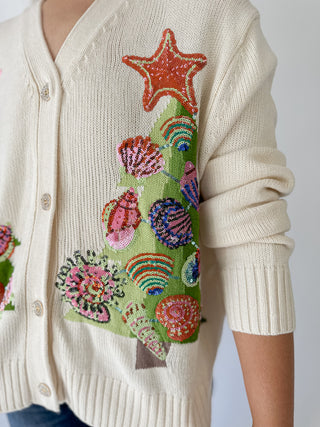 Queen of Sparkles Shell Christmas Tree Cardigan