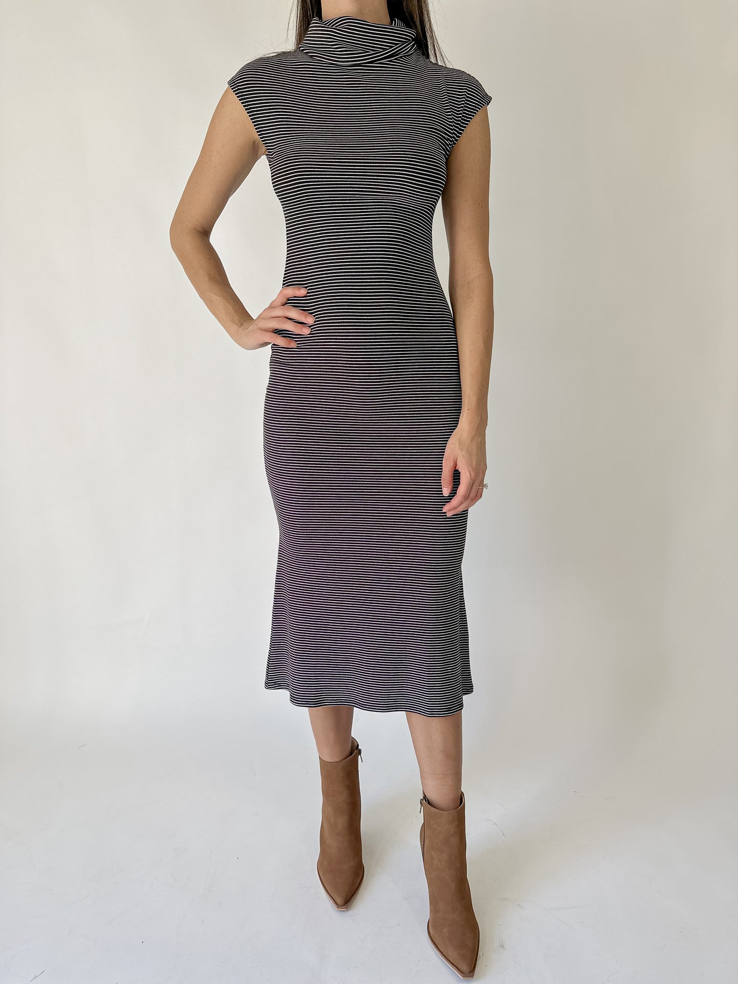 Ashley Turtleneck Knit Midi Dress