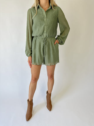 Gathering Button Up Romper