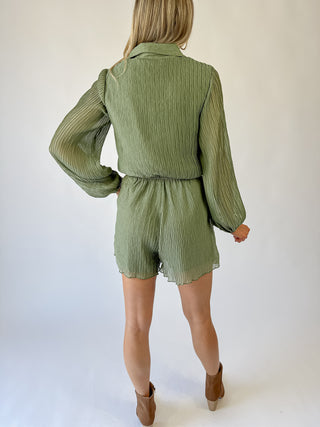 Gathering Button Up Romper