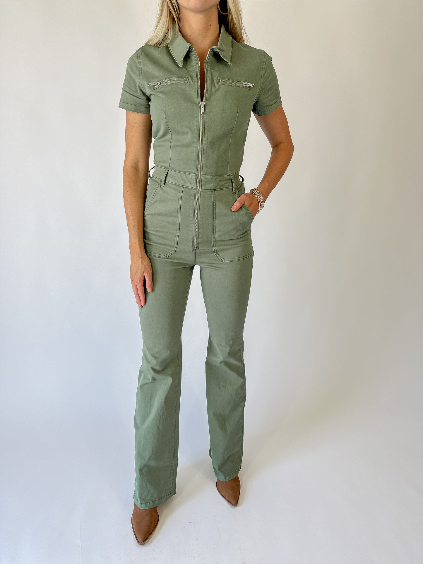 Martina Short Sleeve Flare Jumpsuit