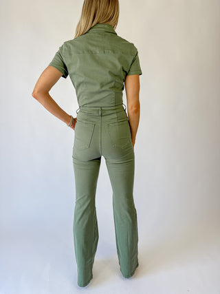 Martina Short Sleeve Flare Jumpsuit