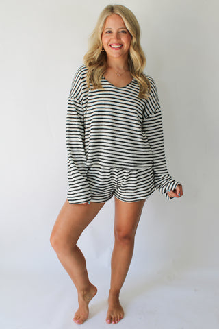 Hometown Textured Striped Hoodie