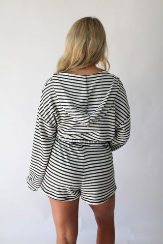 Hometown Textured Striped Hoodie