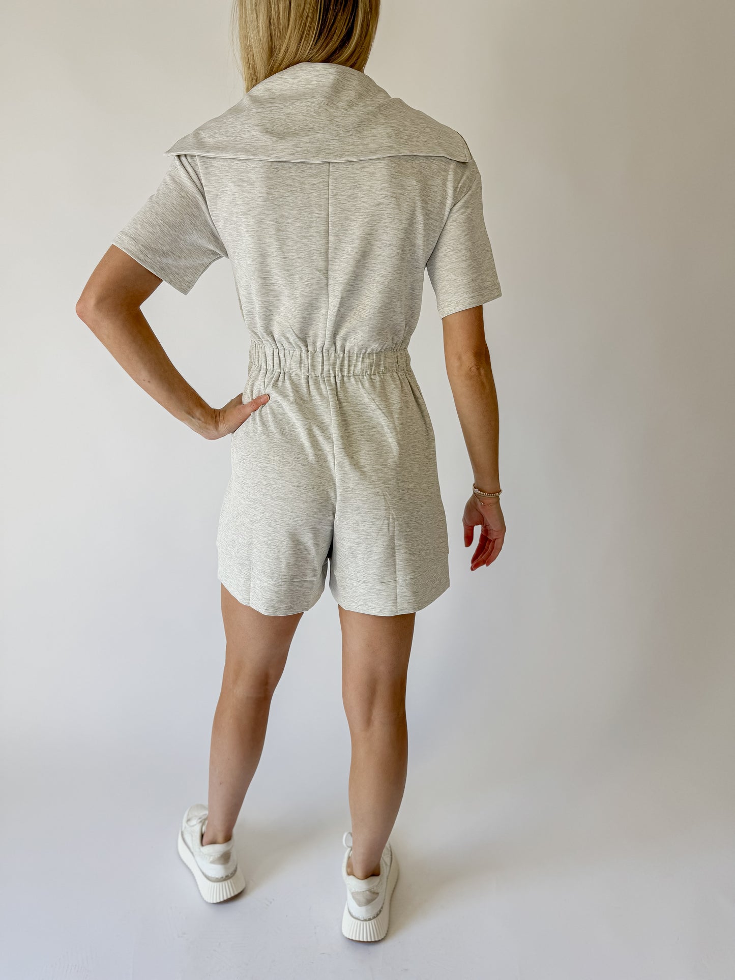 Caitlin Knit Zip Romper