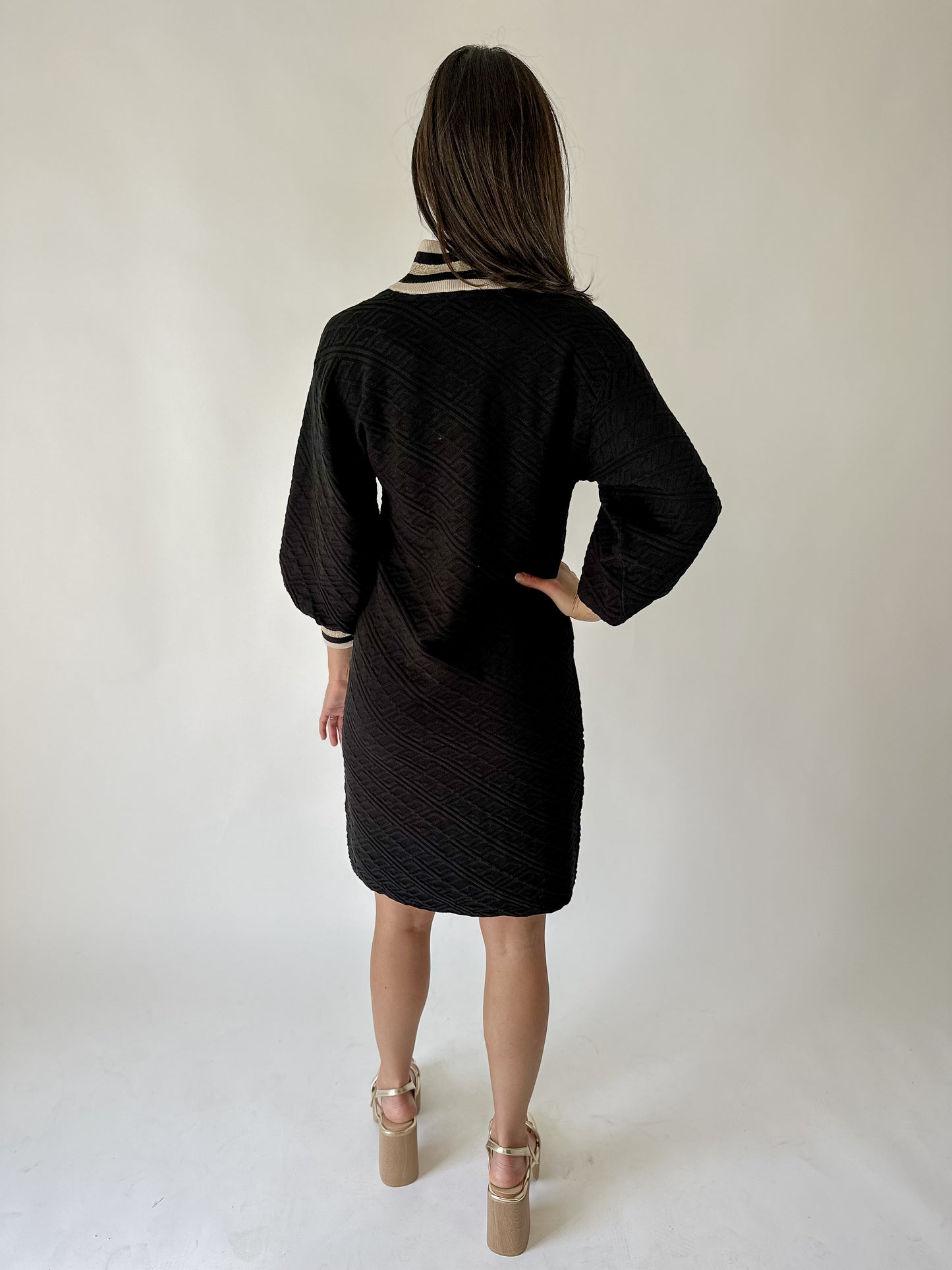 Lolli Sweater Dress - Black Monogram