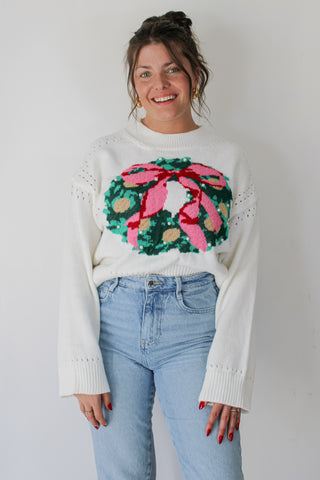 Pearl Wreath Knit Sweater