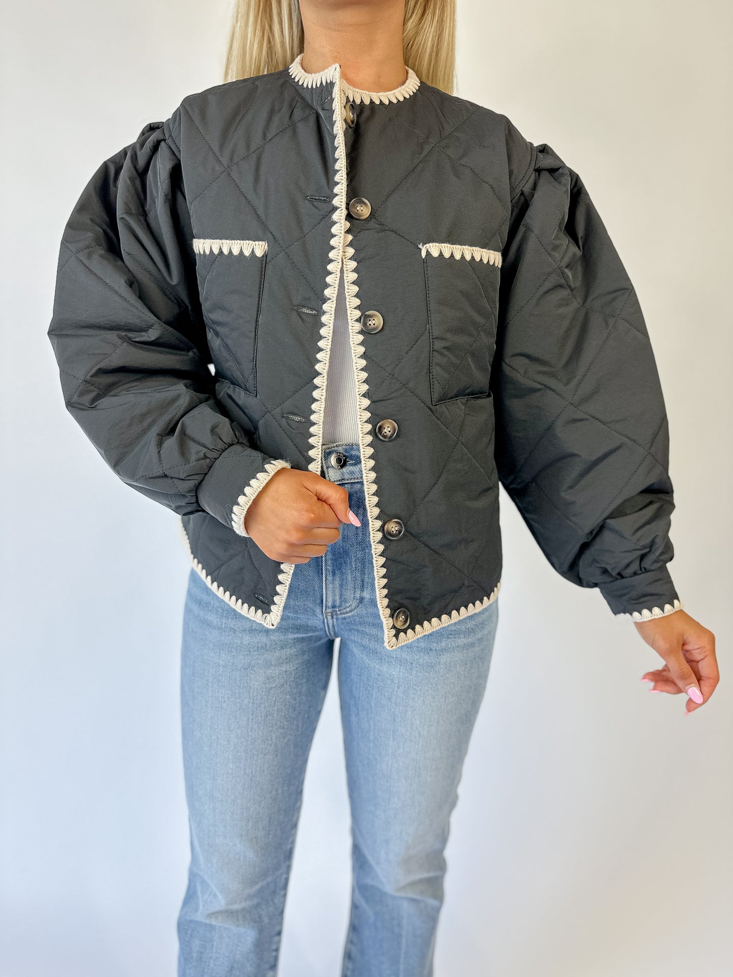 Brooklyn Whipstitch Quilted Jacket