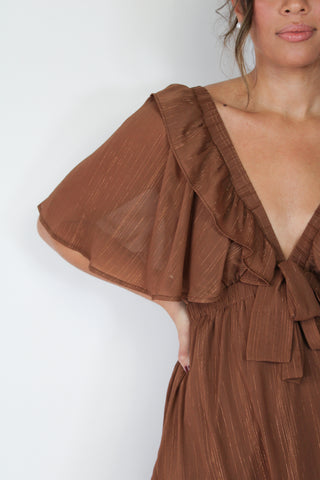 Shimmer Tiered Midi Dress