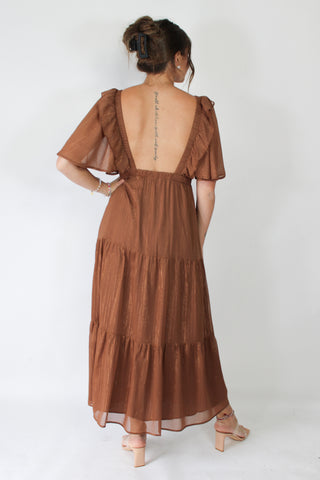 Shimmer Tiered Midi Dress