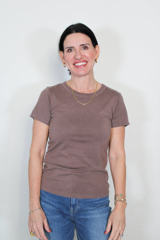You Got It Washed Baby Tee- Deep Taupe