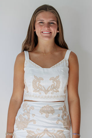 Lyra Embroidered Strap Top