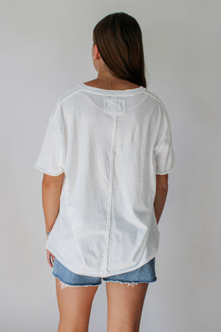 Nina V-Neck Tee - Ivory