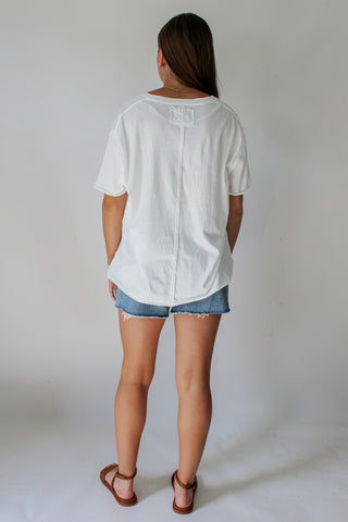 Nina V-Neck Tee - Ivory