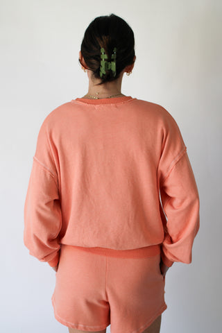 Greene Heathered Contrast Stitch Crew Neck Sweatshirt