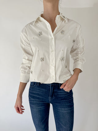 Lola Embellished Boyfriend Shirt