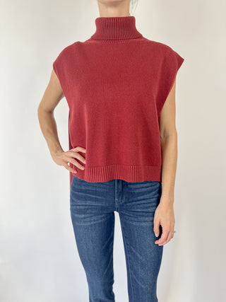 Gemma Hi-Lo Sleeveless Turtleneck Sweater