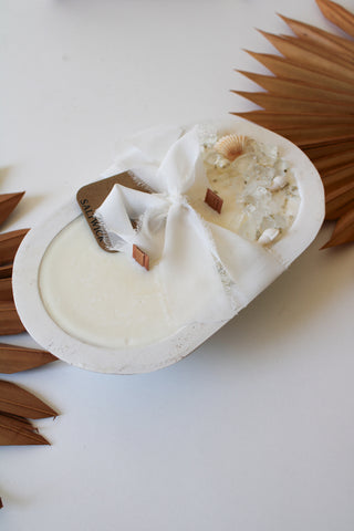 White Dough Bowl Candle - Salty Bubbles