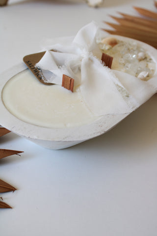 White Dough Bowl Candle - Salty Bubbles
