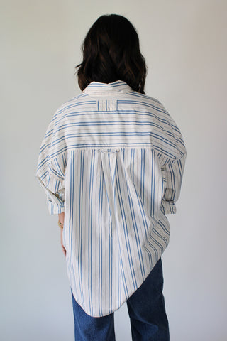 Freddie Striped Button Down - Ivory Combo