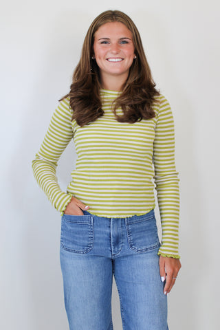 Easy Does It Striped Tee - Green Combo