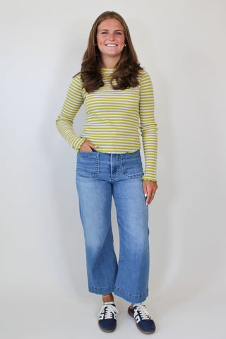 Easy Does It Striped Tee - Green Combo