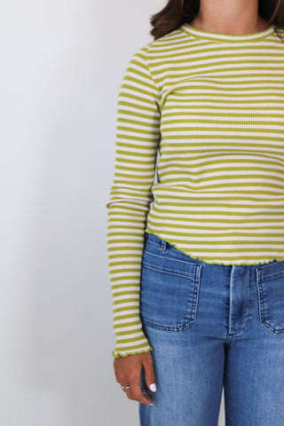 Easy Does It Striped Tee - Green Combo