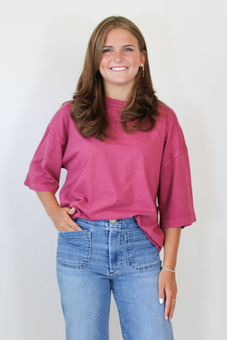 Perfect Oversized Tee - Glass Roses