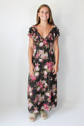 Forsythia Maxi Dress - Deep Fudge Combo