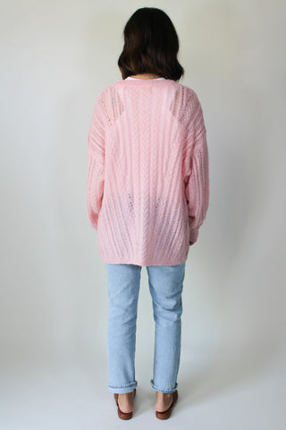 Sheer Luck Cable Sweater - Peach Skin