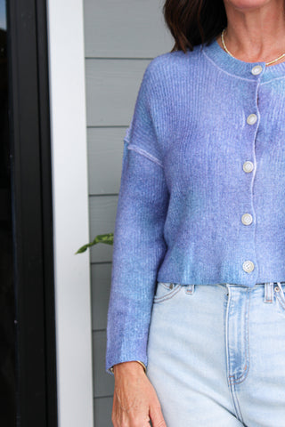Ottilie SoftSpun Ribbed Knit Cardi - Lilac Combo