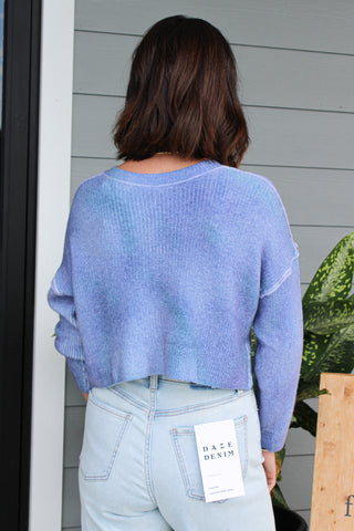 Ottilie SoftSpun Ribbed Knit Cardi - Lilac Combo