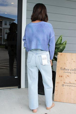 Ottilie SoftSpun Ribbed Knit Cardi - Lilac Combo