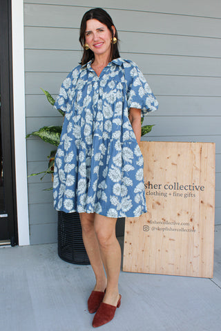 Block Print Mini Dress