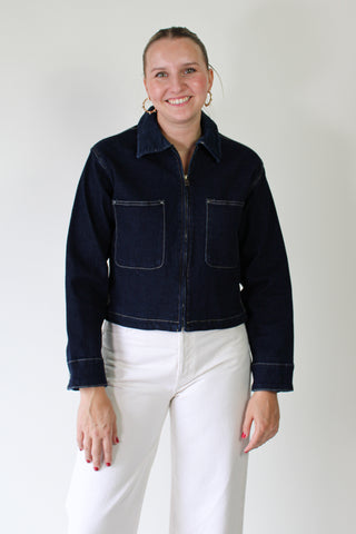 Corduroy Collar Denim Jacket