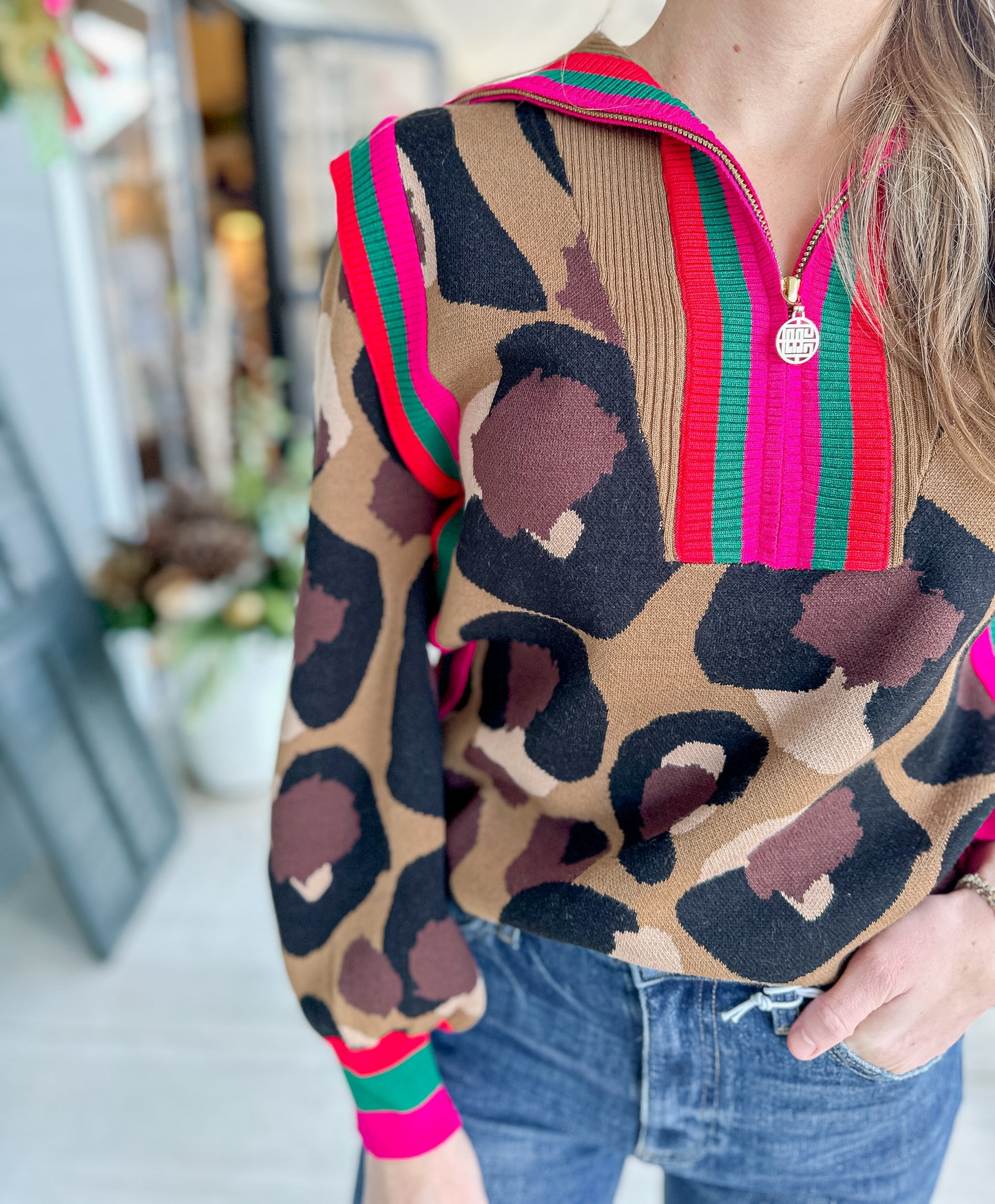 Poppy Pullover Sweater - Cocoa Spot Cheetah