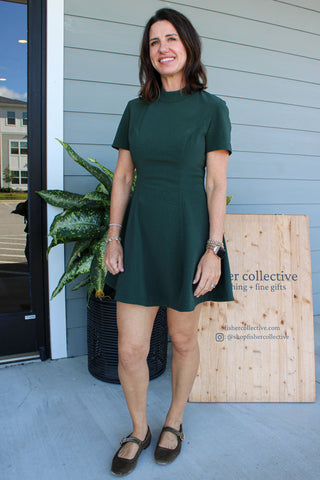 Tasmin Dress - Evergreen Suede