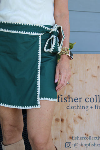 Tilly Skort - Emerald Poplin