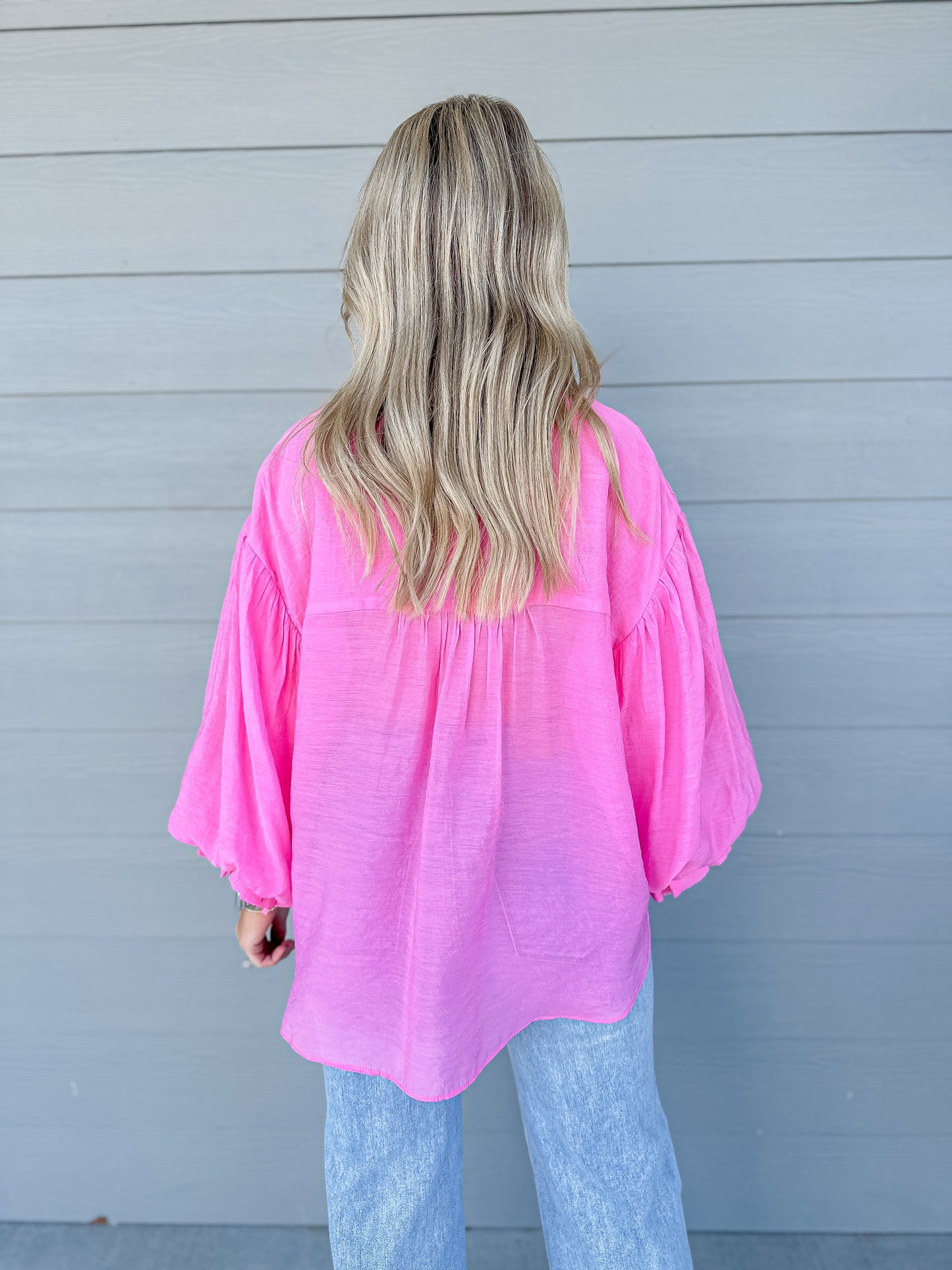 Puff Sleeve Button Down Top